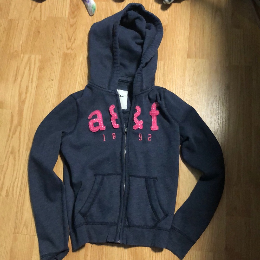 Navy Abercrombie zipper sweatshirt